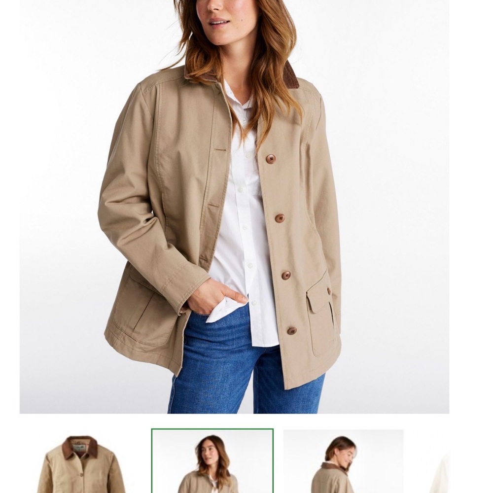 L.L. Bean Women's Khaki Button-Front Field Jacket